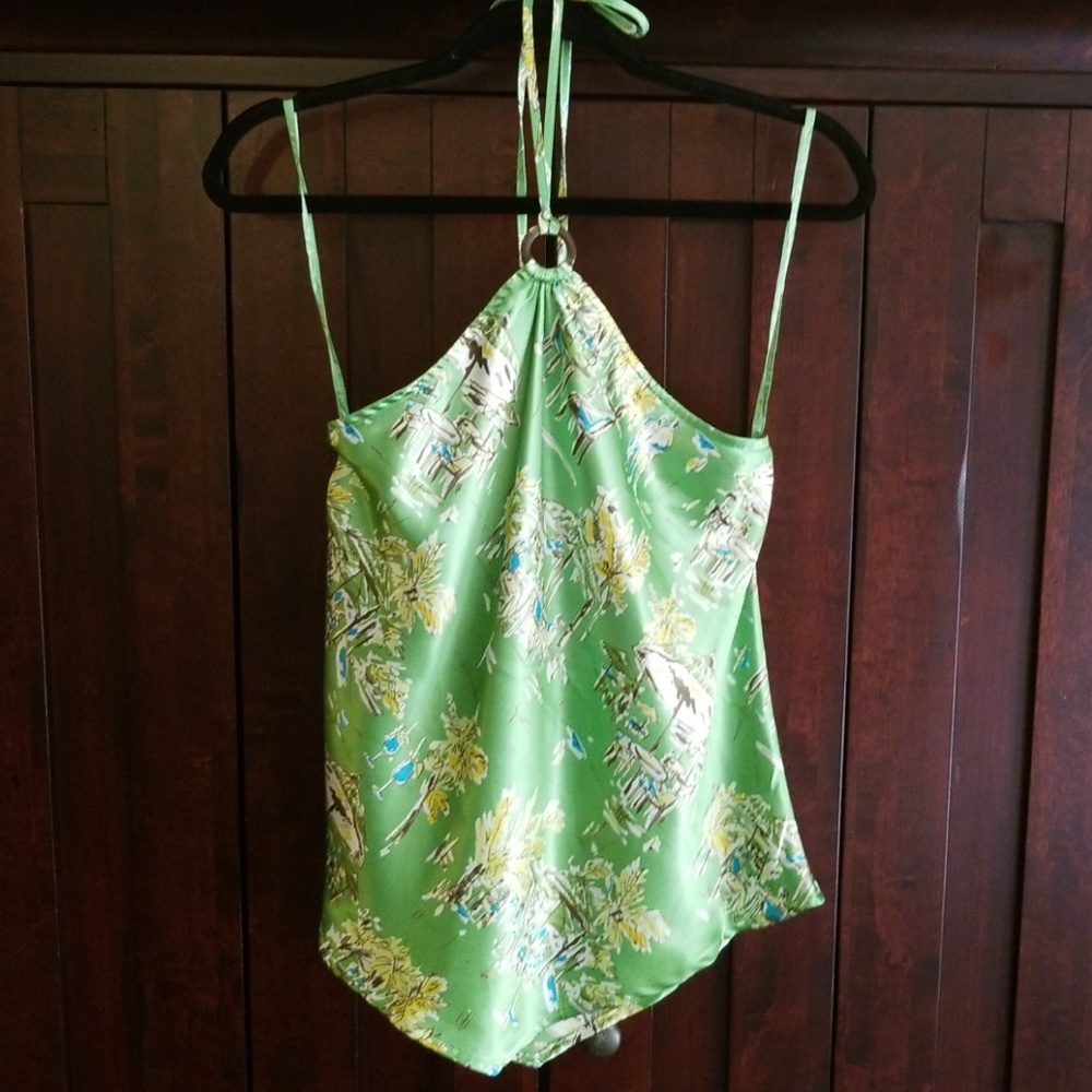 2 for $12! Old Navy Green Tie Halter Top - large